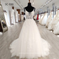 Vestidos de novia sencillos con tirantes finos con espalda en v para niñas Vestido de novia 2020